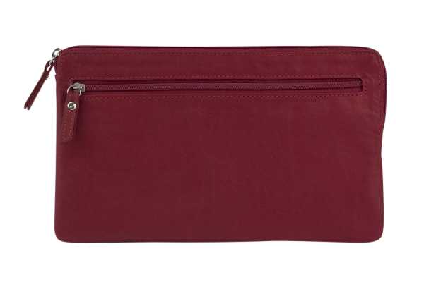 Banktasche Geldtasche LEAS in Echt-Leder, rot