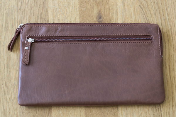 Banktasche Geldtasche LEAS in Echt-Leder, cognac