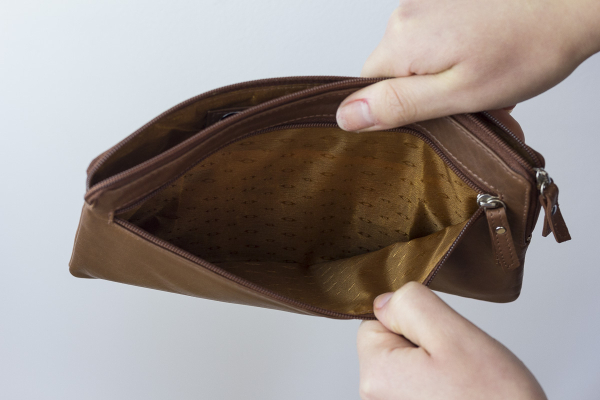 Banktasche Geldtasche LEAS in Echt-Leder, cognac