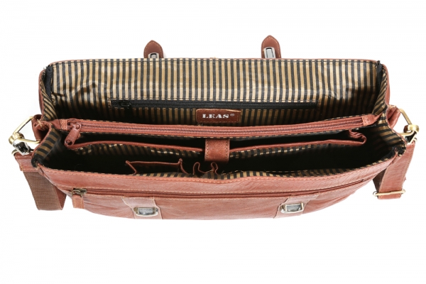Oxford - Aktentasche by LEAS in Echt-Leder, dark cognac - LEAS Classic Bags