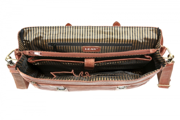 Oxford - Aktentasche by LEAS in Echt-Leder, dark cognac - LEAS Classic Bags
