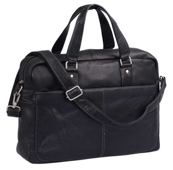 Stanford - Laptoptasche by CB in Echt-Leder, schwarz - LEAS Classic Bags