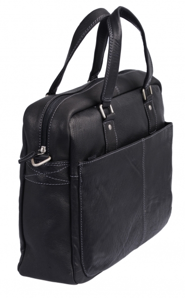Stanford - Laptoptasche by CB in Echt-Leder, schwarz - LEAS Classic Bags