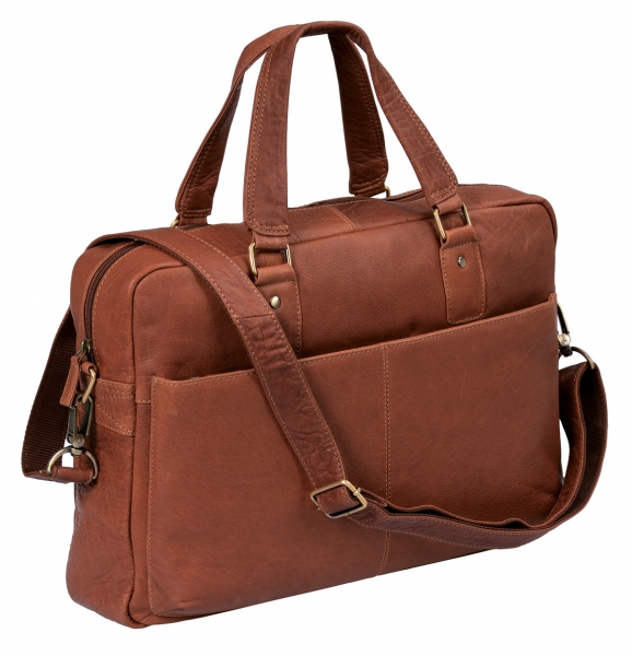 Stanford - Laptoptasche by CB in Echt-Leder, cognac - LEAS Classic Bags