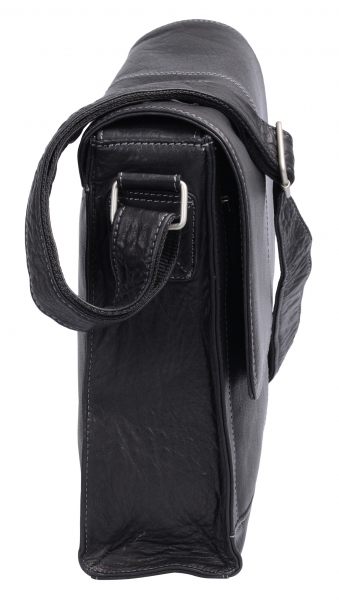 Messengertasche LEAS in Echt-Leder, schwarz - LEAS Classic Bags