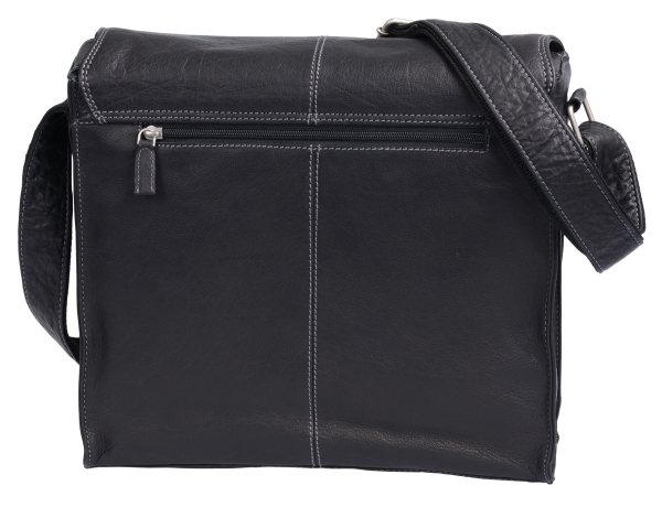 Messengertasche LEAS in Echt-Leder, schwarz - LEAS Classic Bags