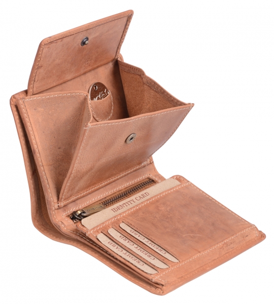 Kombibörse LEAS in Echt-Leder, cognac