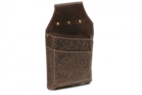 Kellnertasche Köcher in Volllederausstattung LEAS im Vintage-Stil in Echt-Leder, braun