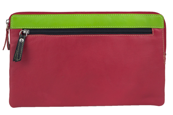 Mehrfarbige Banktasche Geldtasche LEAS in Echt-Leder, bunt