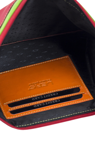 Mehrfarbige Banktasche Geldtasche LEAS in Echt-Leder, bunt