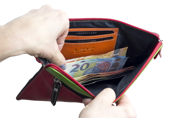 Mehrfarbige Banktasche Geldtasche LEAS in Echt-Leder, bunt