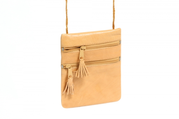 Brustbeutel LEAS in Echt-Leder, beige