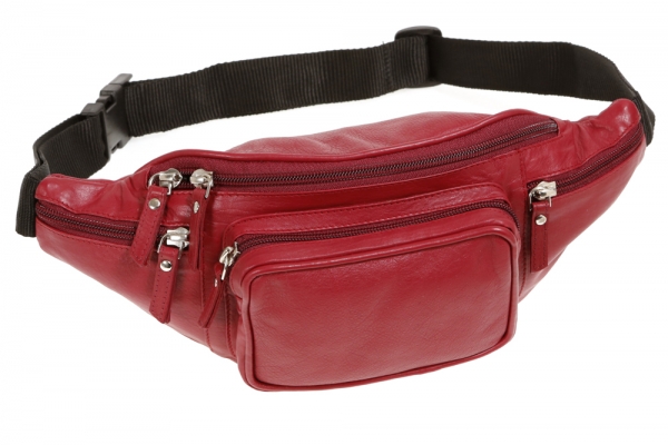 Gürteltasche LEAS in Echt-Leder, rot