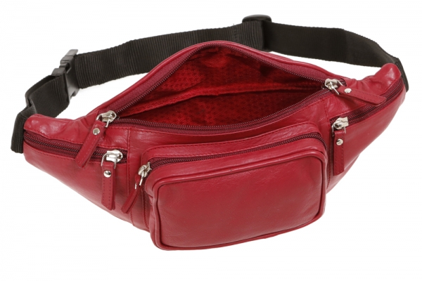 Gürteltasche LEAS in Echt-Leder, rot