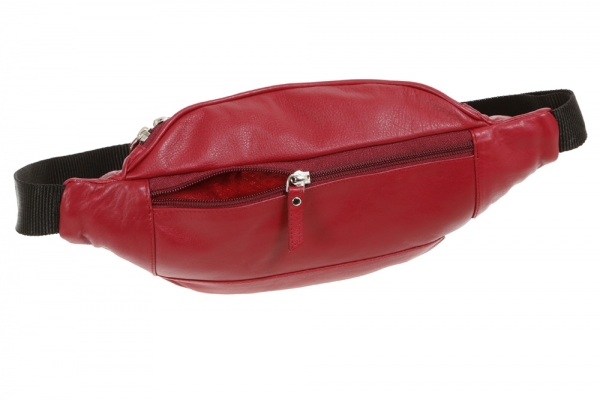 Gürteltasche LEAS in Echt-Leder, rot